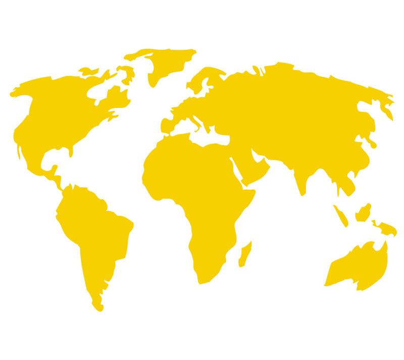 Décalcomanie murale carte du monde, H 22 po x l 32 po x P 0,01 po, Jaune clair