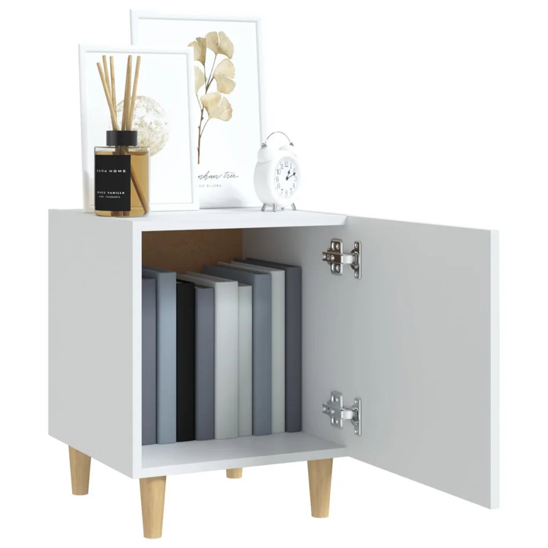 Letanosky 40 cm W Bedside Table, White