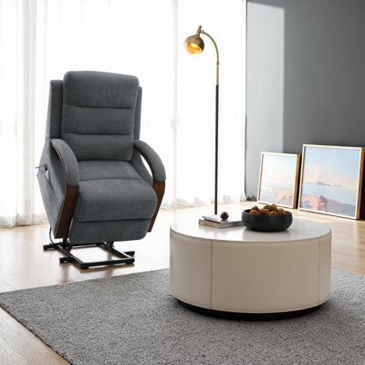 Fauteuil inclinable Kayla Gray Power Lift avec chauffage et massage - gravité zéro, inclinaison à 180 °, confort chenille