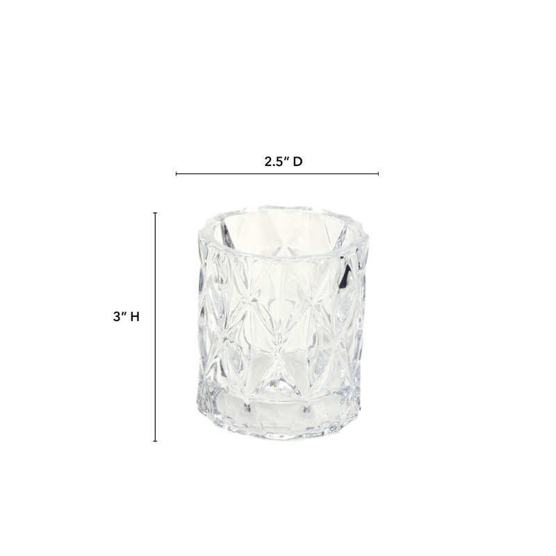 Petit porte-votive en verre, H 3 po x l 3 po x P 3 po, Transparent