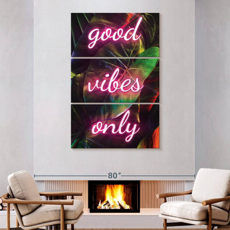 Tergel Good Vibes Only - néon, H 74 po x l 48 po