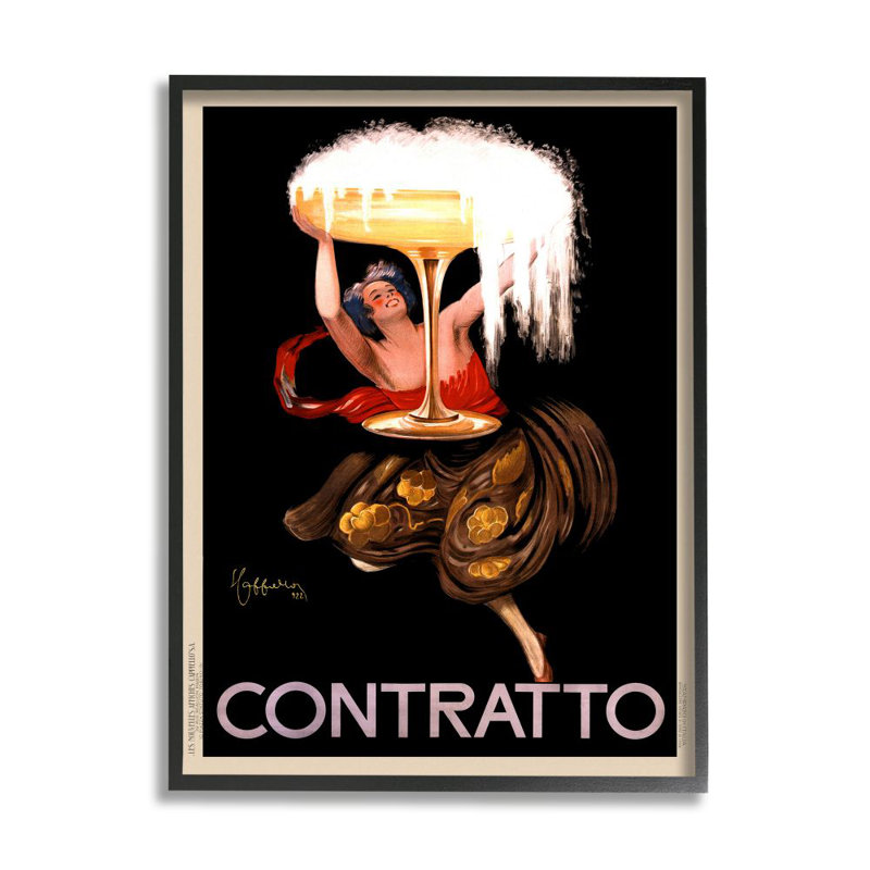 «Vintage Vermouth Cocktail», publicité illustrative - impression d'art graphique, Giclée encadrée noir minuit