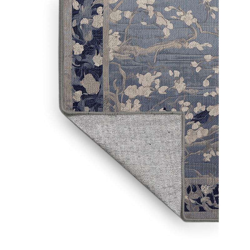 Machine Washable Grey Area Rug, Square 4'