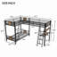 L-Shaped Bed With Desk And Shelf