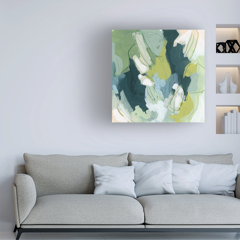 «Emerald Storm I» par June Erica Vess - peinture sur toile tendue, H 14 po x l 14 po x P 2 po