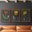 «Midnight Tulip IV», ensemble de 3 peintures sur toile encadrées-1117917248-1117917251