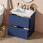 Meuble-lavabo BOV de 76 cm (30 po) au design cannelé, avec lavabo en céramique et tiroirs de rangement séparés-727607097