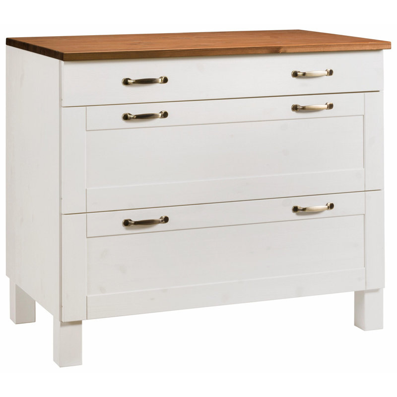 Flintwood 85cm Kitchen Pantry, White/Honey