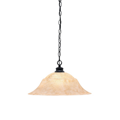 Luminaire suspendu en chaîne avec verre en marbre italien de 20 po