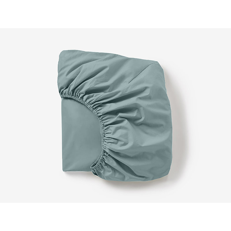 Drap-housse en satin de coton doux Cloud, Très grand, Bleu pacifique