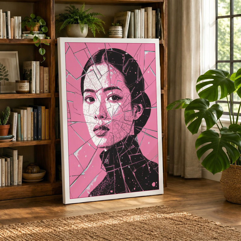 Pop Portrait Modern - Wrapped Canvas, 18x12 - 45.7 x 30.5 cm, Teal Border