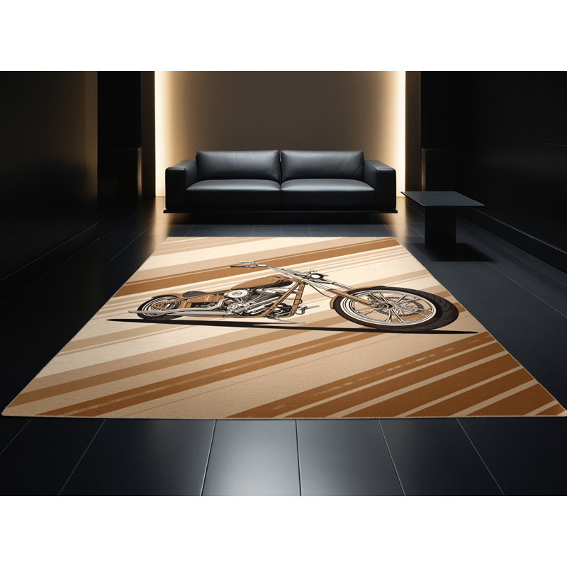 Tapis moderne à rayures douces et pelucheuses pour véhicules, 8 x 10