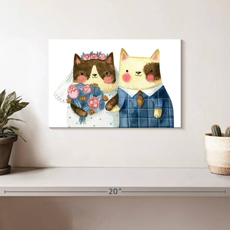 Brampt Cat Wedding, 8" H x 12" W