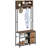 Hall Tree With Bench And Shoe Storage, 5-In-1 Entryway Bench With Coat Rack, 3 Storage Compartments, 5 Coat Hooks, 2 Fabric Drawers, Distressed-813292103