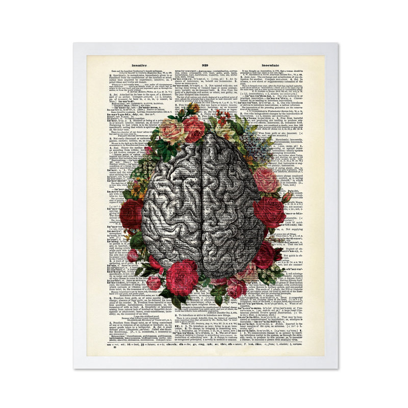 Cerveau fleuri n ° 2, Affiche, Encadrement blanc, H 11 po x l 14 po
