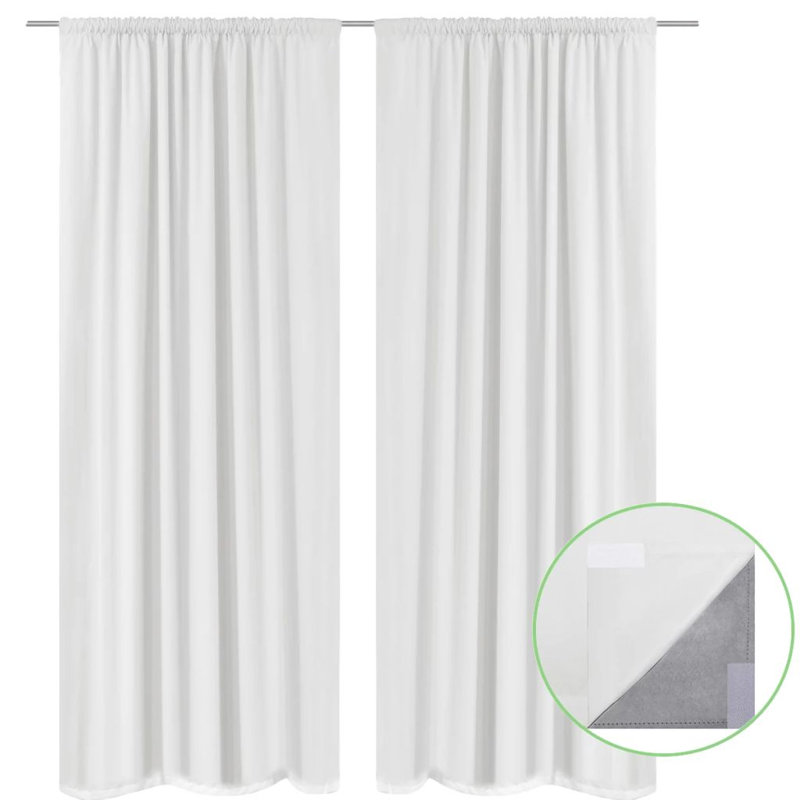 Babson Room Darkening Curtain Pair, White, 140 W x 175 D cm