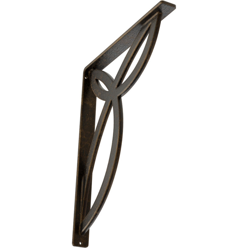 Support en fer forgé Versailles, Laiton antique, H 15 po x l 1,5 po x p 12 po