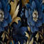 Mystical Blue Damask Mirage - Rideau damassé - Velours obscurcissant - 1 panneau-95457793