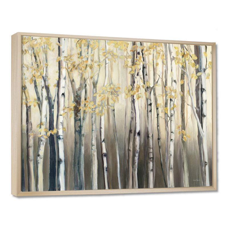 Forêt de bouleaux, art mural, impression de paysage de forêt dorée - Forêt de bouleaux dorés I, H 12 po x l 20 po