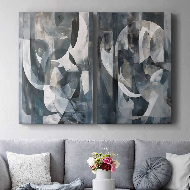 ABSTRACT Series CDL XXXV - Toile tendue avec châssis de qualité supérieure - Prêt à être accroché, H 27 po x l 36 po