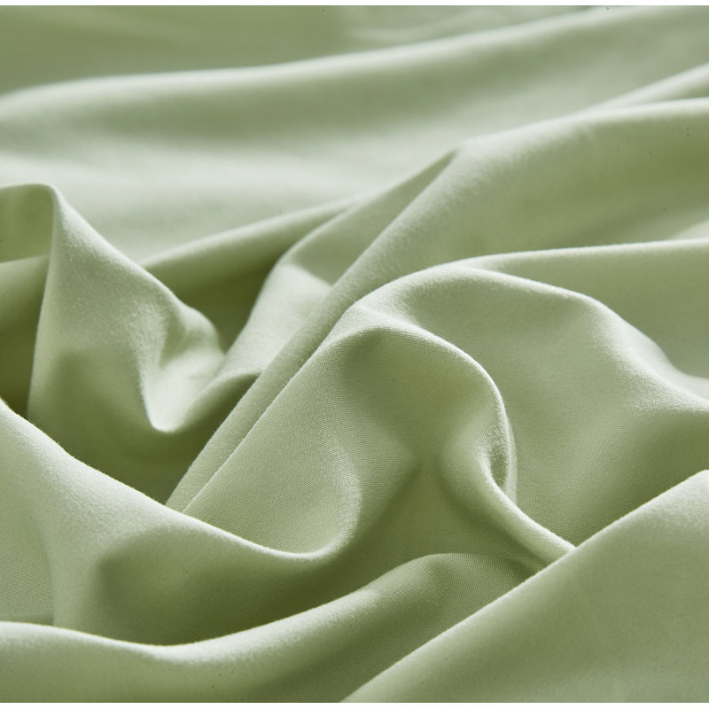 Solid Color Comforter Light Color 3 PCs Bedding Set Pure Color Bed Comforter Set, Queen Comforter + 2 Pillowcases, Sage Green