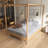 Solid Wood Canopy Bed Frame Four Poster Platform Bed With Slats Support, No Box Spring Needed-2100397951-2100397949