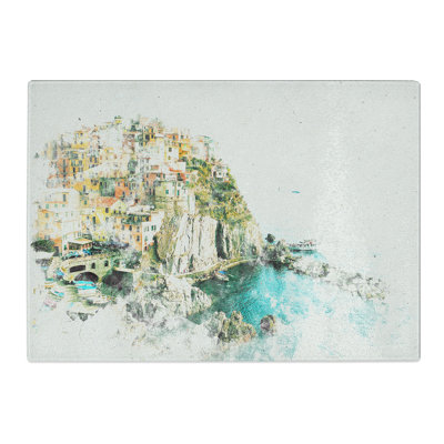 Tempered Glass Manarola in Italy Chopping Board