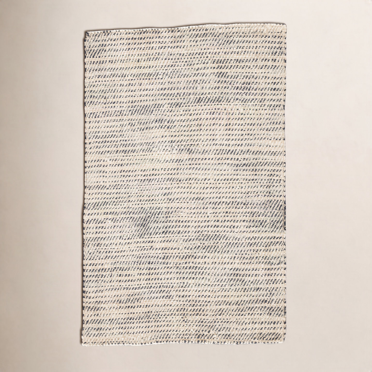 Owen White Black Hand-Woven Striped Jute Rug, Rectangle 10' x 14'