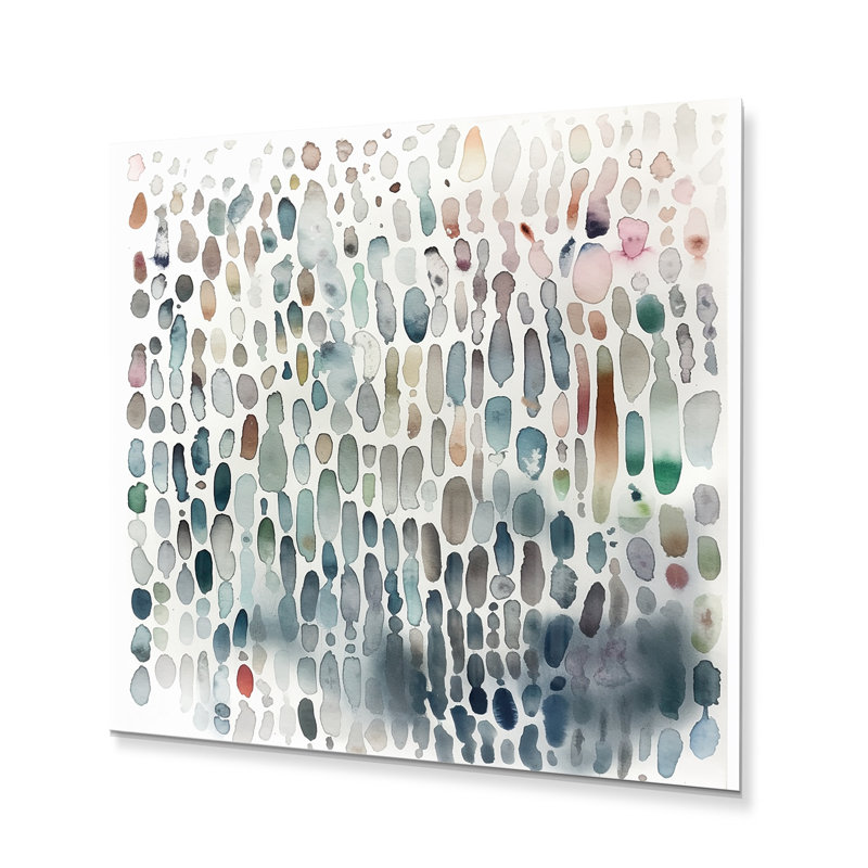 Silikou Silikou, bleu et blanc explorant des motifs abstraits II sur métal, impression, H 16 po x l 16 po x P 1 po