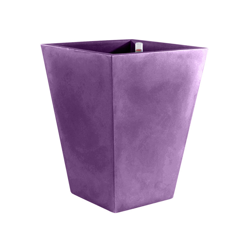 Cono Cuadrado - High Square Resin Cone Pot Planter - Self Watering, 39.25" H x 21.75" W x 21.75" D, Taupe