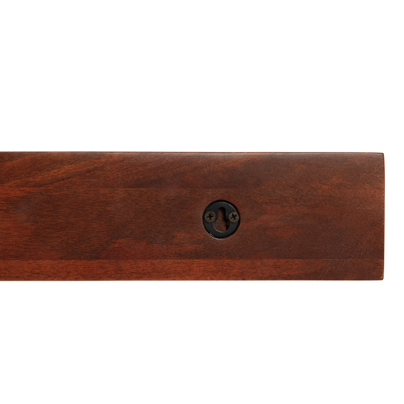 Tablette flottante en bois massif Dezerea, H 3,5 po x l 36 po x P 6,75 po, Noyer