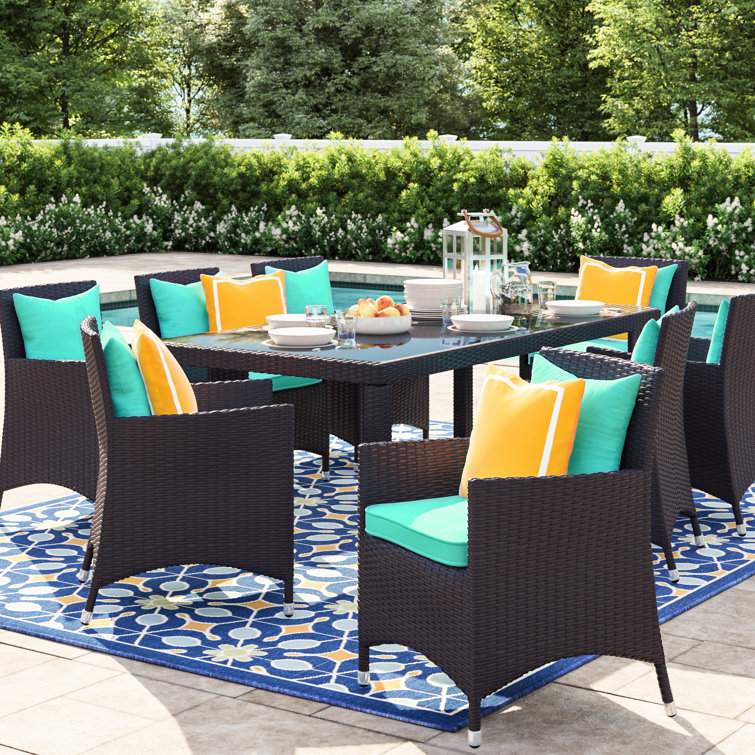 Elswick Outdoor Patio 9 Piece Dining Set with Cushions