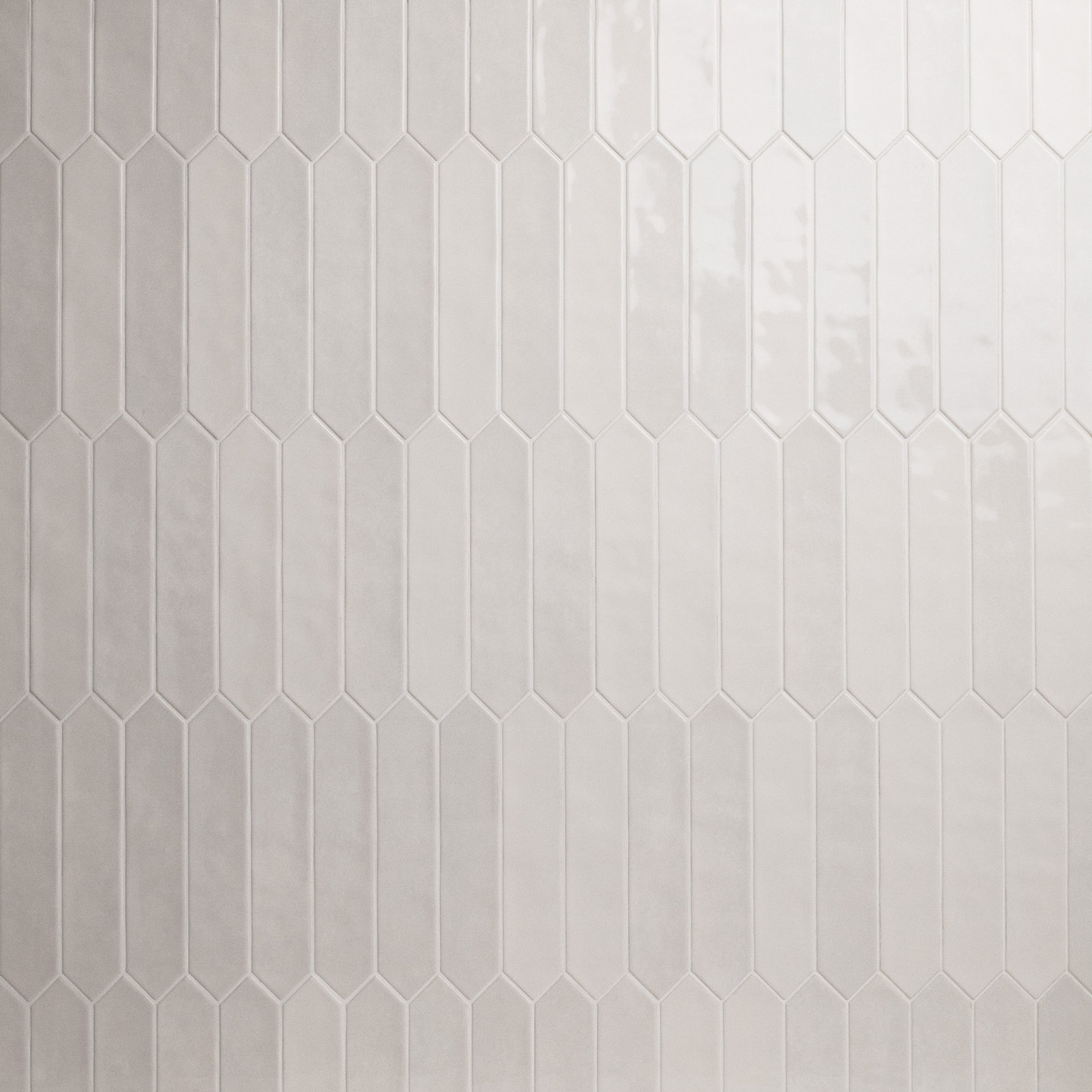 Renzo Glossy Ceramic Picket Wall Tile, Dove
