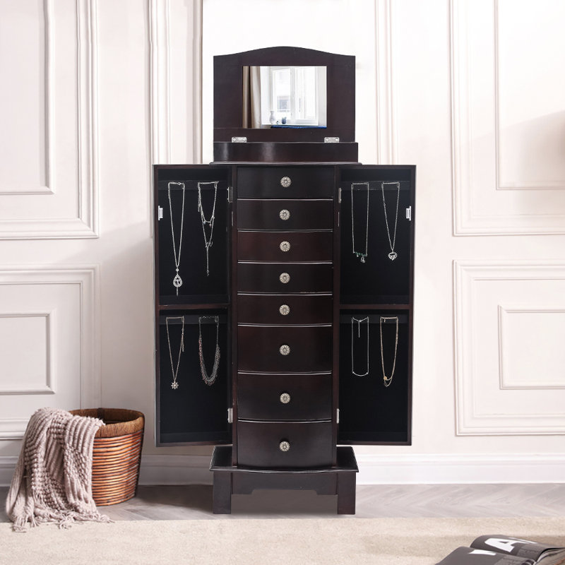 Armoire à bijoux avec miroir Aashdon