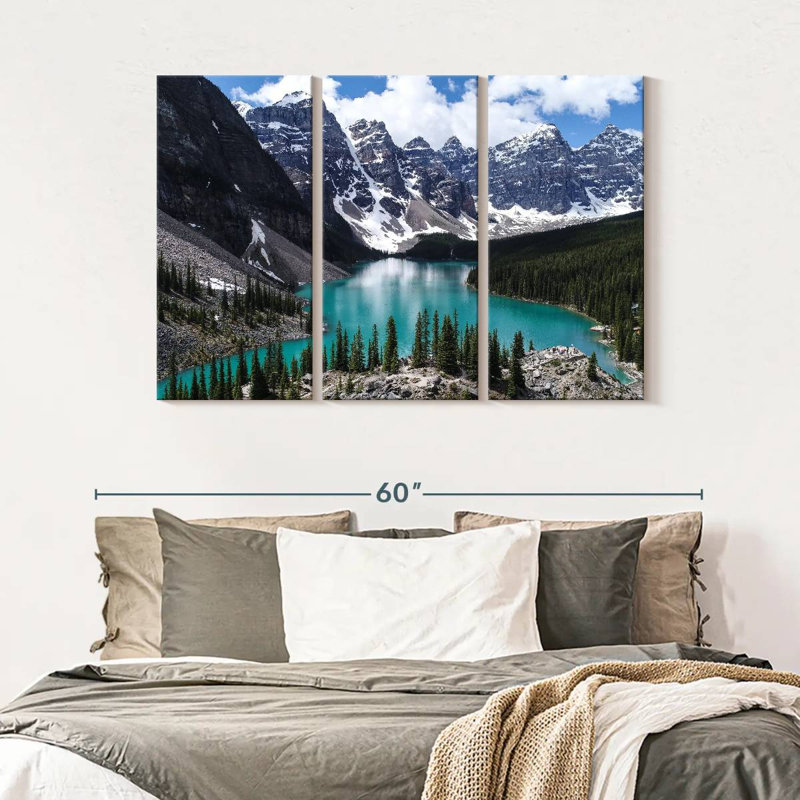 Lake Louise Landscape Wall Art, reproduction d'art sur toile, H 32 po x l 50 po x P 1,25 po