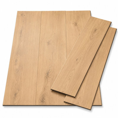 Carreaux de sol pelez et collez en PVC, finition grain de bois