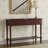 Double-Drawer Dark Cherry Wood Console Table