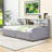 Twin Upholstered Platform Bed with Storage Shelves and 2 Drawers-1036012368