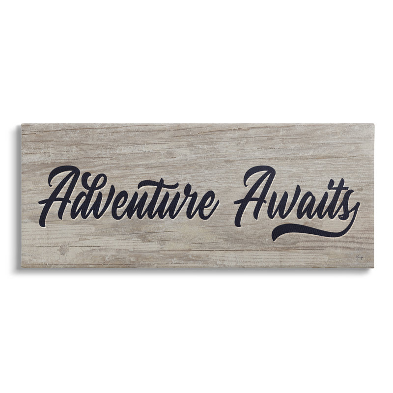 «Adventure Awaits Rustic Vintage Grain Pattern» par Yass Naffas - impression sur toile non encadrée