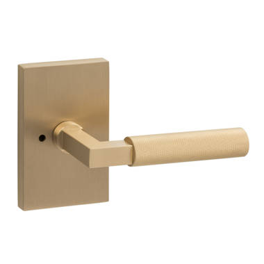 Linkaa Door Lever Door Handles Square Shape, Stain Nickel Finish