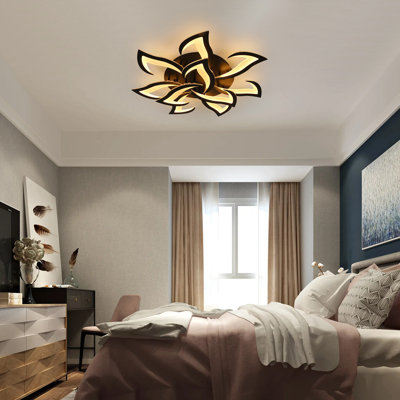 10-Light Dimmable Led Modern Ceiling Lamp With Remote Control