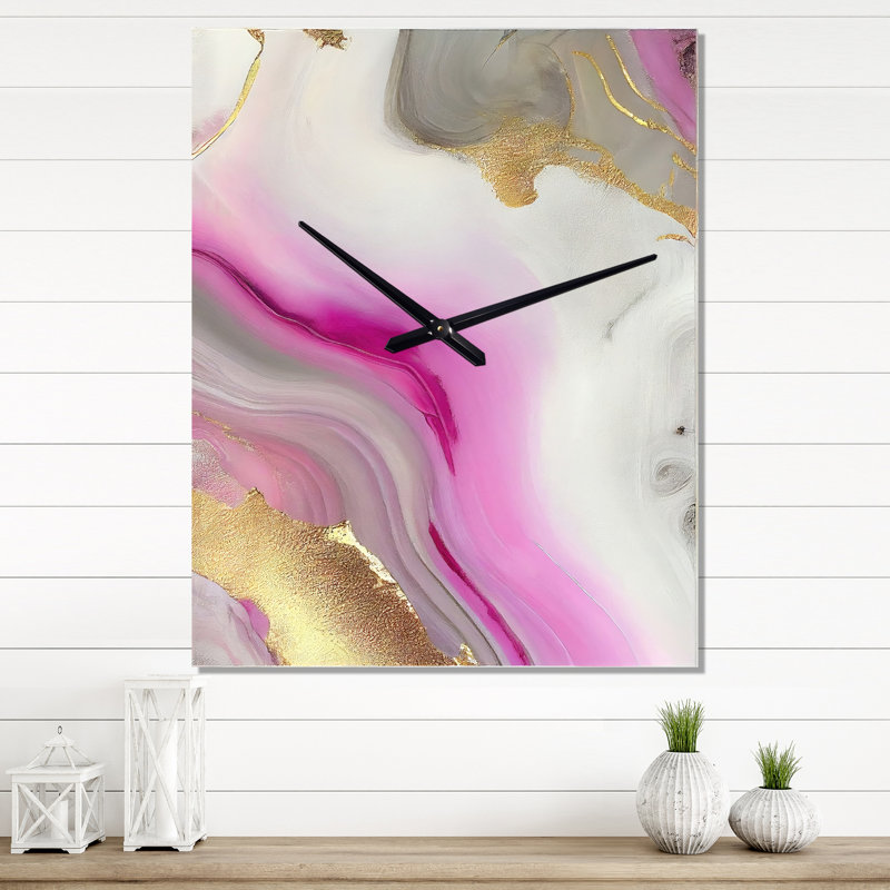 Jandee - Horloge murale moderne abstraite, H 32 po x l 24 po x P 1 po