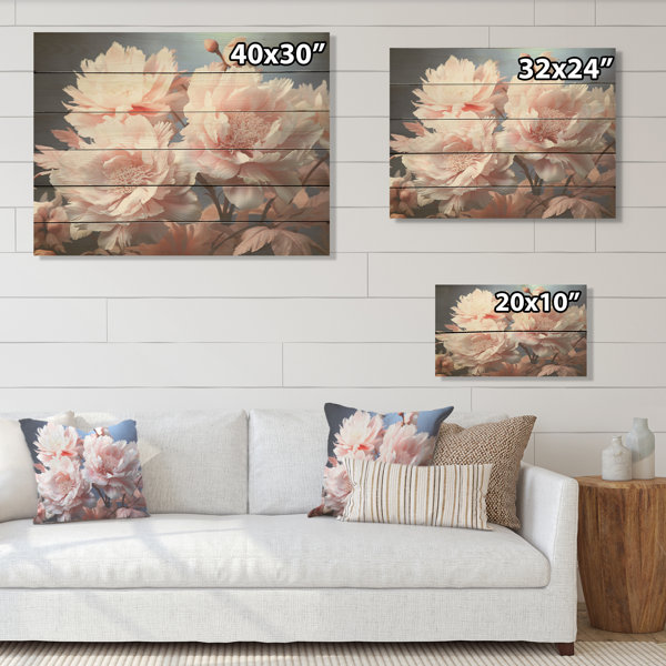 Red Barrel Studio Pink Garden Of Peony Delights I - Peonies Wood Art On ...