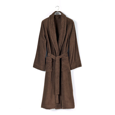 Bogdanel Cotton Terry Cloth Gender Neutral Mid-Calf Bathrobe with Pockets