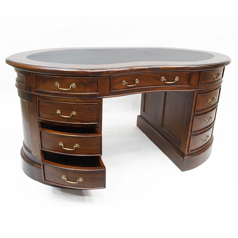 Legacy Mahogany Kidney Desk, Dark Brown