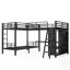 Lit superposé triple en L avec bureau et garde-robe, lit superposé, lit mezzanine double, sans sommier