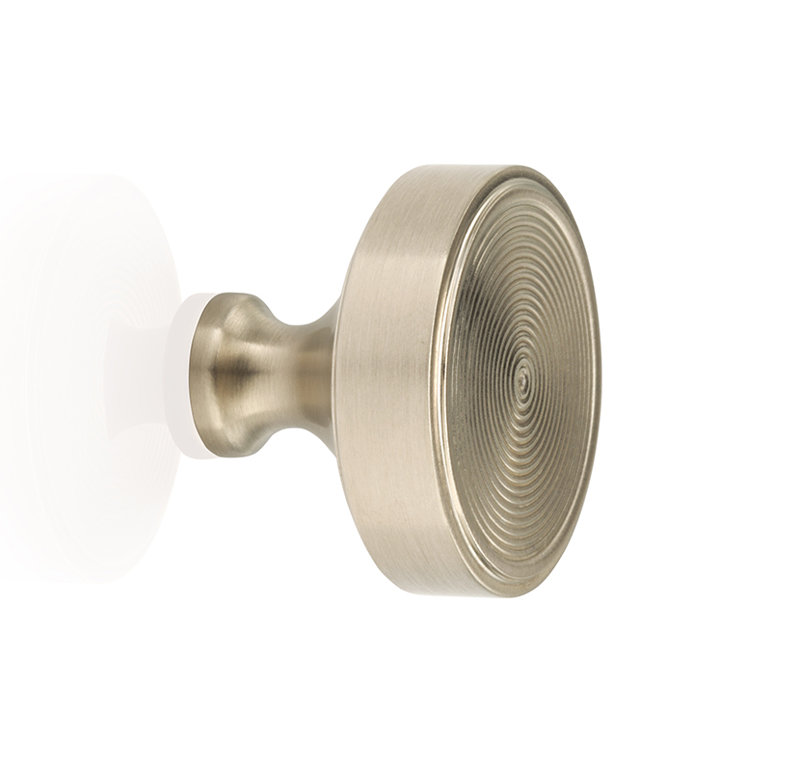 Poignée ronde Raga, Nickel brossé, H 1,5 po x l 1,48 po x P 1,48 po