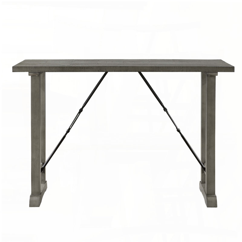 Counter Height Industrial Dining Table with Light Gray Finish