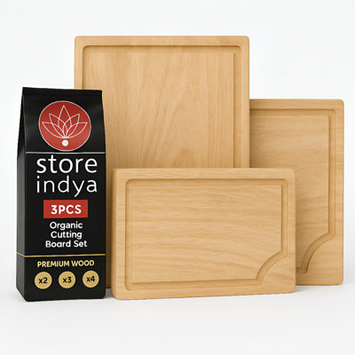 Ensemble de 3 planches à découper en bois d'acacia