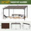 Pavillon de jardin mural imperméable - Auvent robuste avec bande floue pour patio, terrasse, cour arrière
